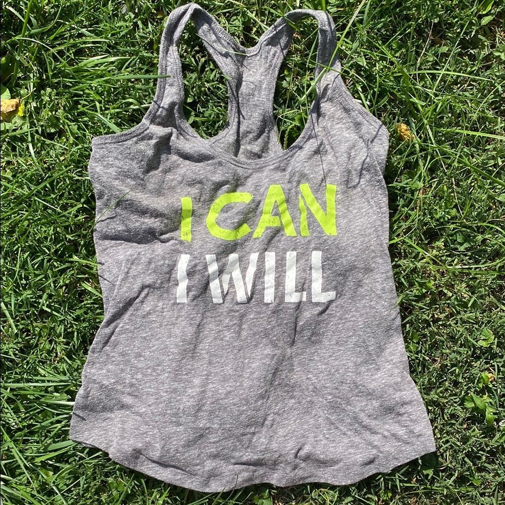 Old Navy Gray Tank Top with Neon Print
